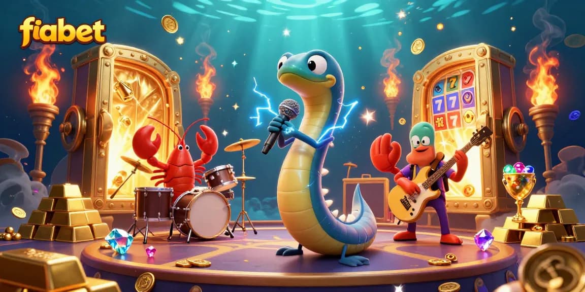 Engage with fabet's vibrant underwater casino scene featuring an electric eel DJ and dazzling treasures.