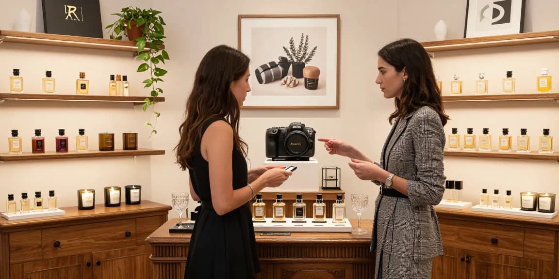 Klanten ontdekken de luxe van Armaf parfum in een stijlvolle winkel met geurige monsters en deskundig advies.