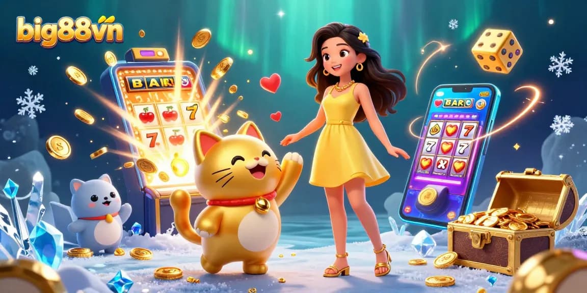 Experience thrilling jackpots at big88vn with this vibrant casino illustration.