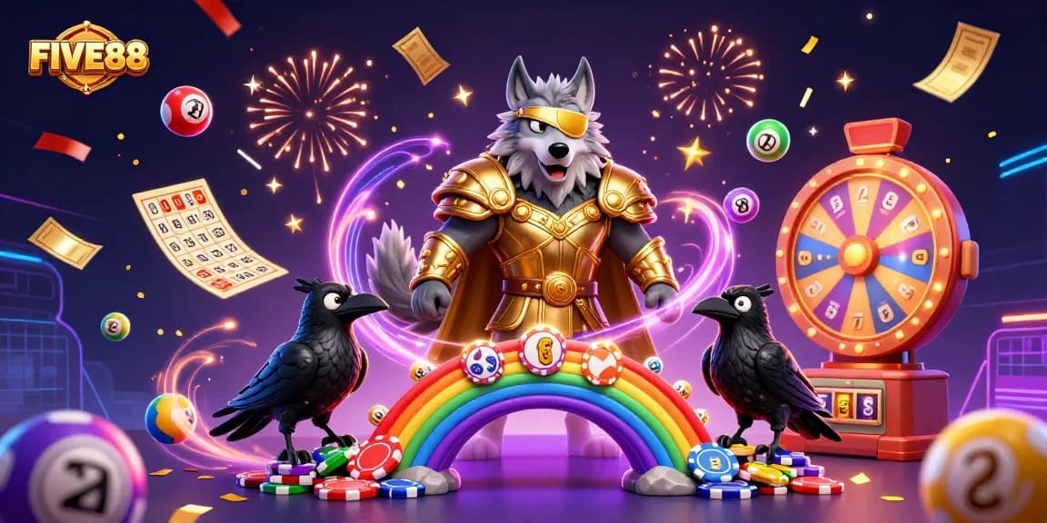 Engage with the vibrant world of FIVE88, showcasing dynamic lottery games and casino fun.