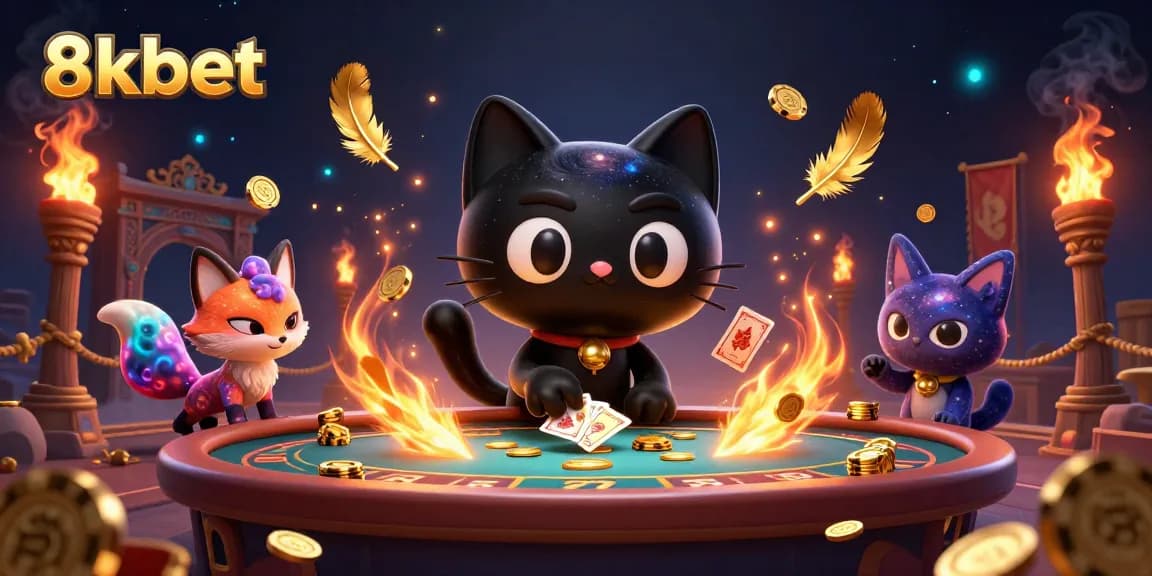 Experience thrilling gameplay with 8kbet's black hole cat and nebula fox at an exciting cosmic casino.