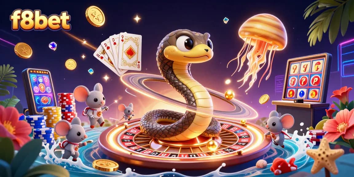 Engage with thrilling gameplay at f8bet as astronaut mice bet on a cosmic roulette wheel surrounded by riches.