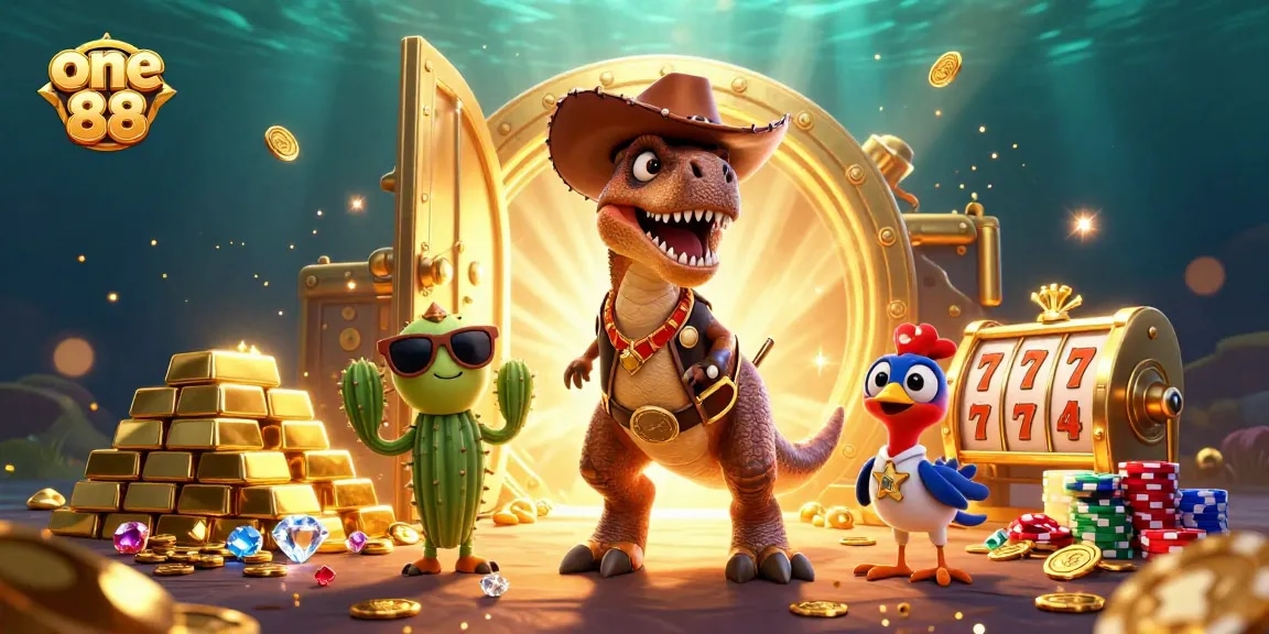 Spin the reels and win big like one 88 in this vibrant casino scene.