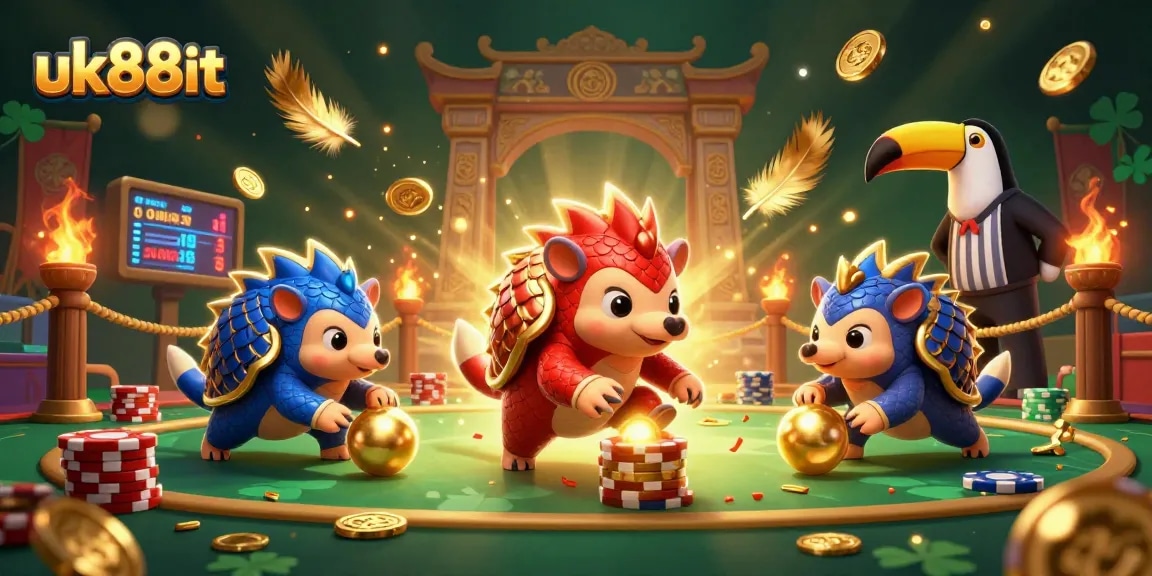 Engage in thrilling gameplay at uk88it with dynamic pangolin rivals in a vibrant casino setting.