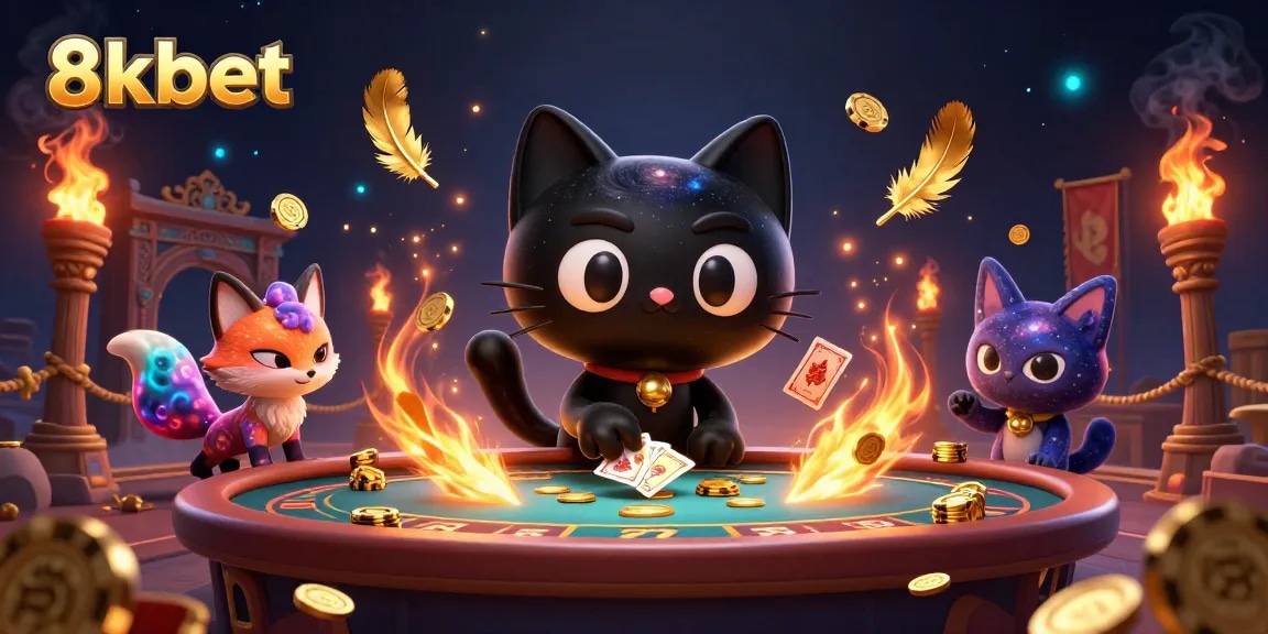 Experience thrilling gameplay with 8kbet's black hole cat and nebula fox at an exciting cosmic casino.