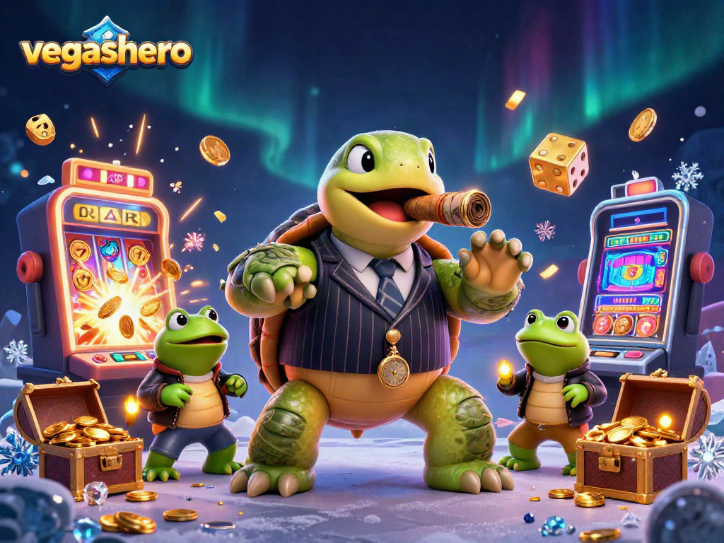 Engage with vegashero's rich casino experience featuring dynamic 3D characters and vibrant game elements.