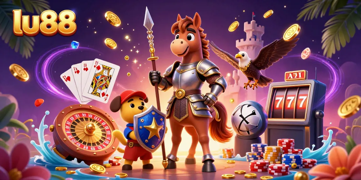 Experience Bountiful Wins at lu88 with knights, coins, and vibrant casino elements!