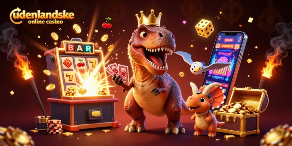 Engage in fun at udenlandske online casino with vibrant characters and exciting slot elements.