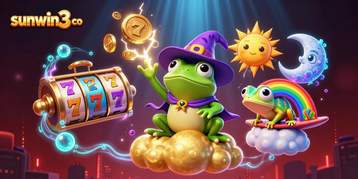 Experience the thrill with sunwin3 co as the wizard frog and chameleon create a storm of coins.