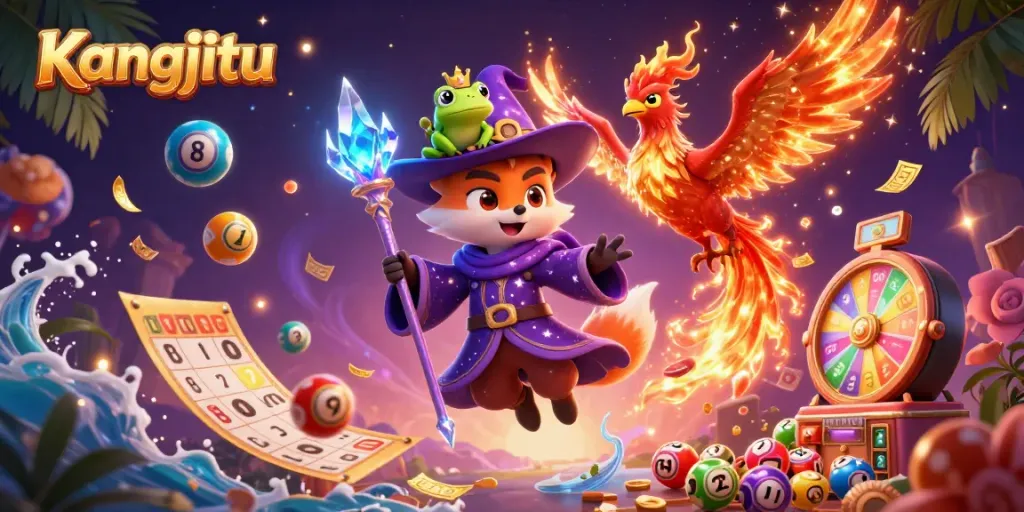 Gambaran magis Kangjitu dengan pemenang lotere dan elemen permainan di sekitar