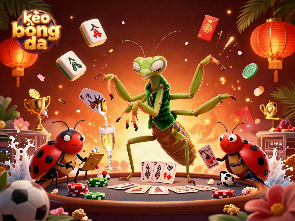 Experience thrilling kèo bóng đá action with a colorful 3D scene featuring characters in a dynamic casino setting.