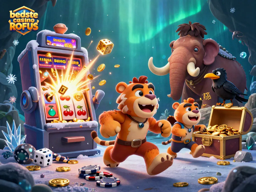 Play the beste casino uden ROFUS with a vibrant 3D illustration of engaging casino elements.