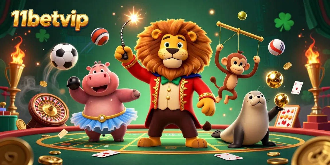 Engage with 11betvip's vibrant casino scene featuring animated characters and dynamic gaming elements.