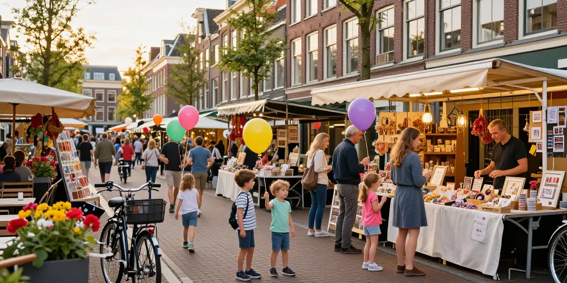 Family enjoying shopping and exploring vibrant shops in Den Haag, showcasing bedrijven den haag.
