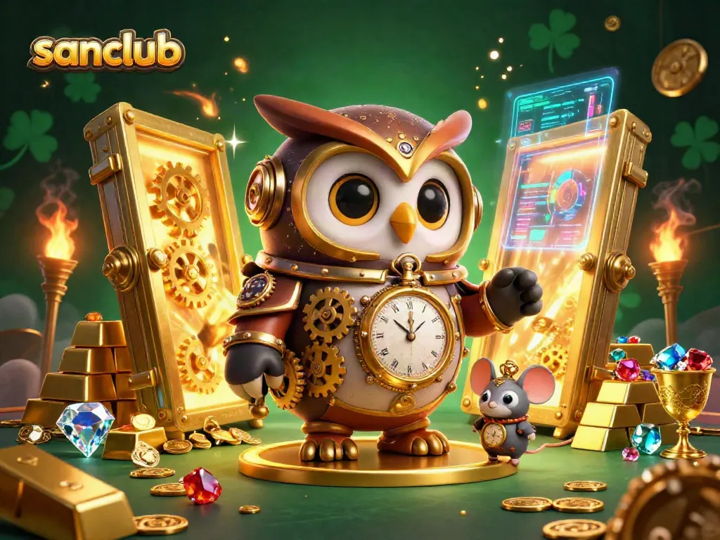 Win big at sanclub with vibrant steampunk casino adventure featuring treasure and luck.