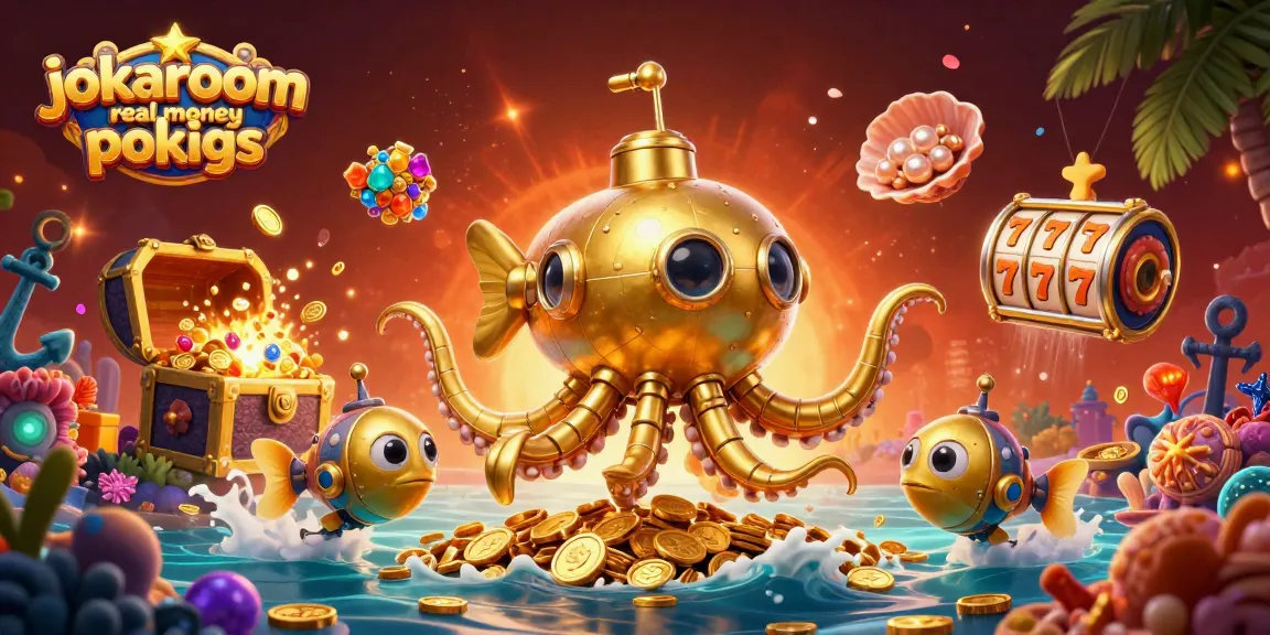Spin exciting jokaroom real money pokies with vibrant 3D elements and golden treasures!
